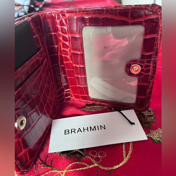 NWT Brahmin SET Lane and Jane Wallet in Red Glissandro - Picture 9 of 14